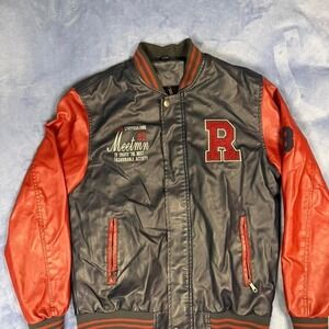 Red and black varsity jacket with‎ a sporty vibe men size large